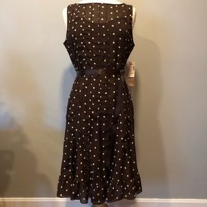 Brand new with tags - brown polka-dot dress